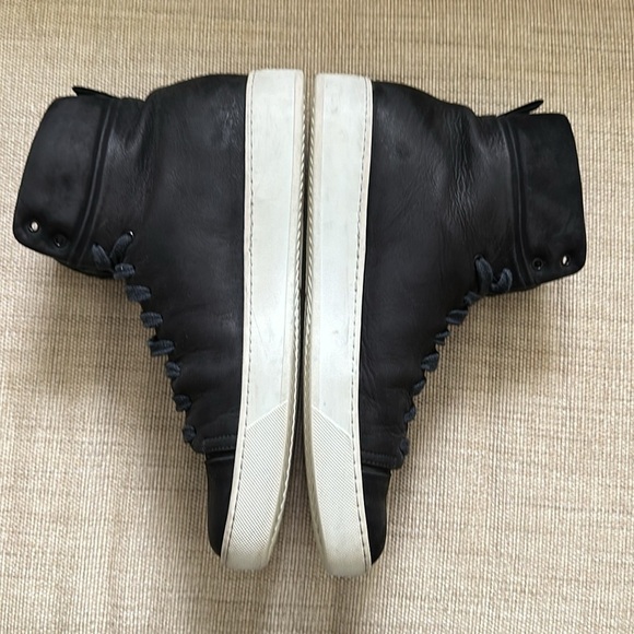 John Elliott Calfskin Leather High Top Sneakers - Picture 7 of 14